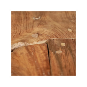 Table basse rectangle 120 x 60 cm teck et plateau verre trempé - KAMI