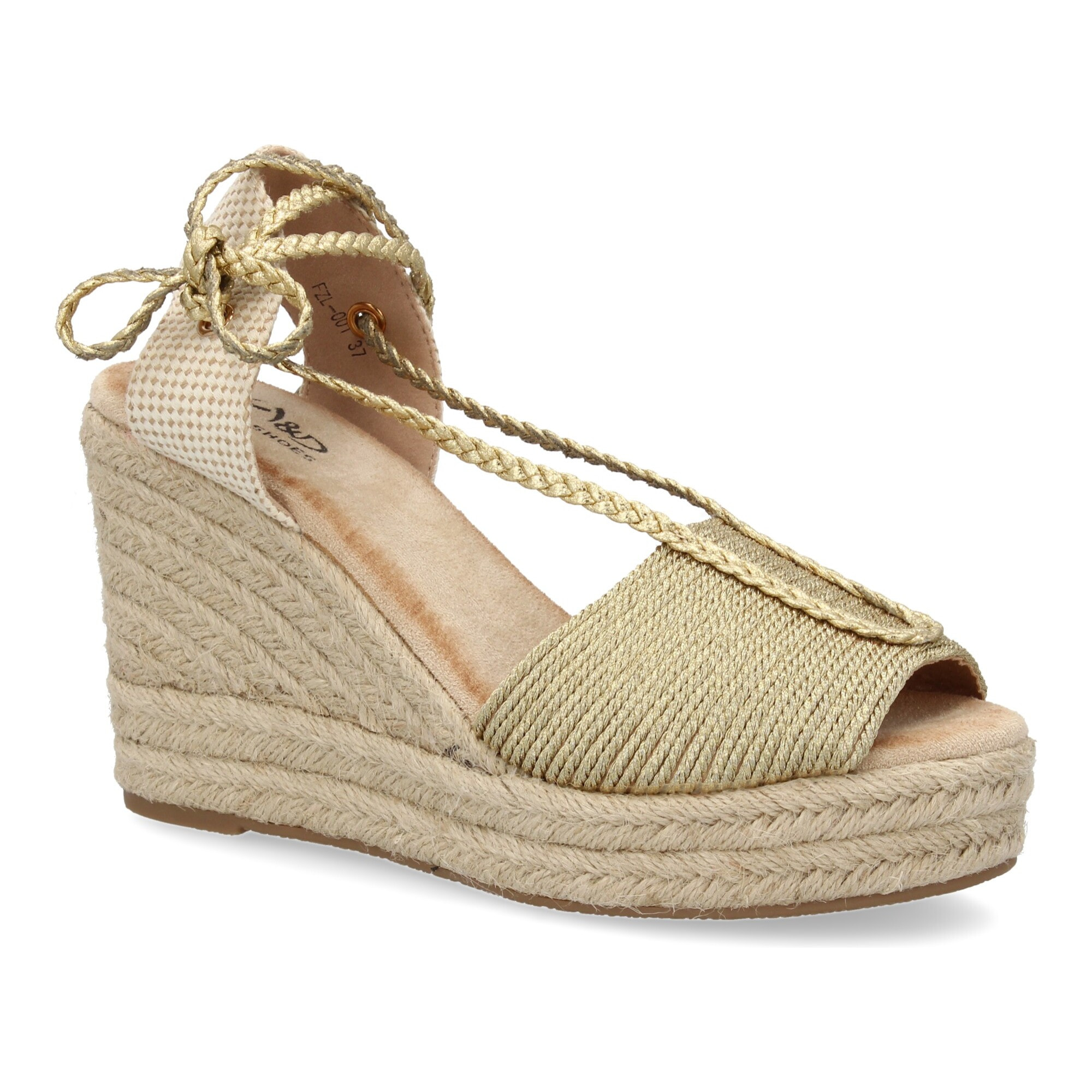 Sandalia de cuña de yute para mujer, comodas y elegantes, diseño moderno con cierre de cordones