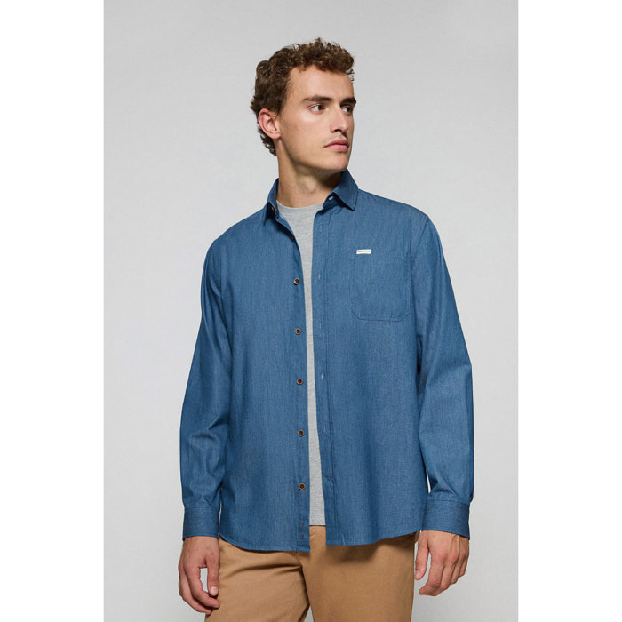 Camicia in denim con tasca e particolari Polo Club