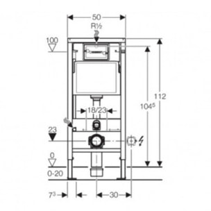 Pack WC Bati Geberit UP100 + Cuvette Roca Ona sans bride fixations invisibles + Plaque chrome mat (OnaGeb9)