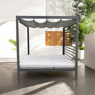 Lit de jardin 2 places structure aluminium gris foncé TALANA