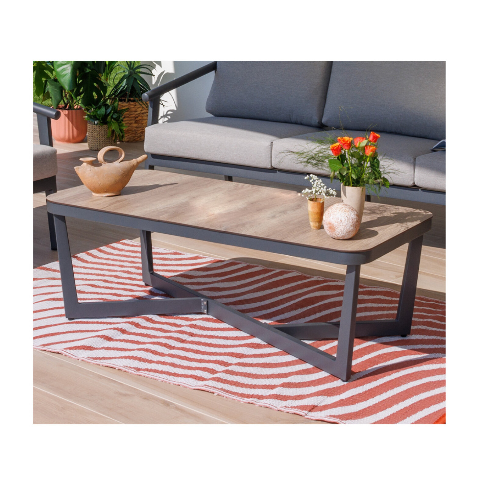 Salon de jardin en aluminium - 5 places - FONTANA