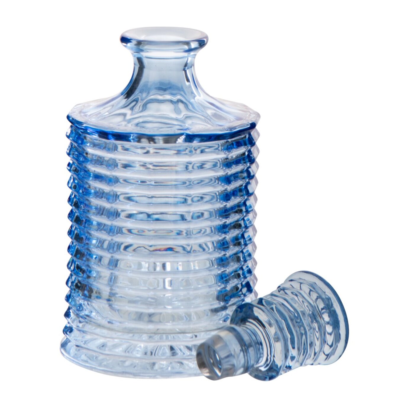 J-Line Carafe Cotelé - verre - bleu clair