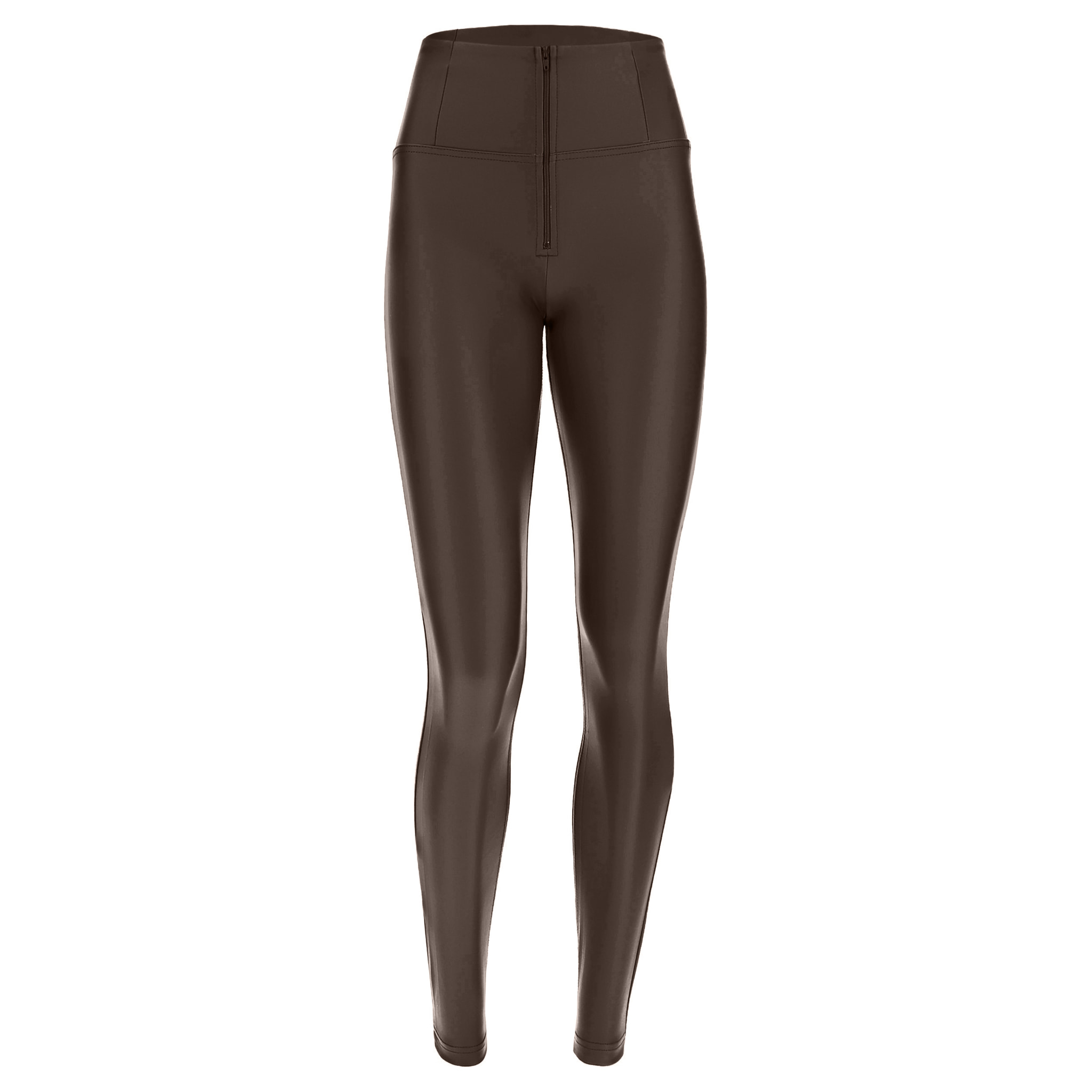 Pantaloni push up WR.UP® skinny vita alta con zip similpelle