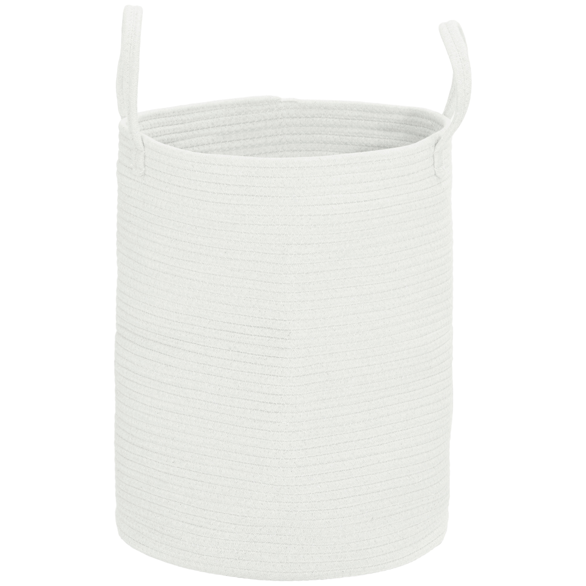 Panier à linge 36L corbeille à linge pliable portable en coton 2 poignées blanc crème