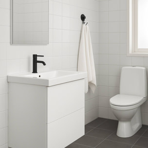 Well home gancho de hierro con abs y tapa de succión color negro