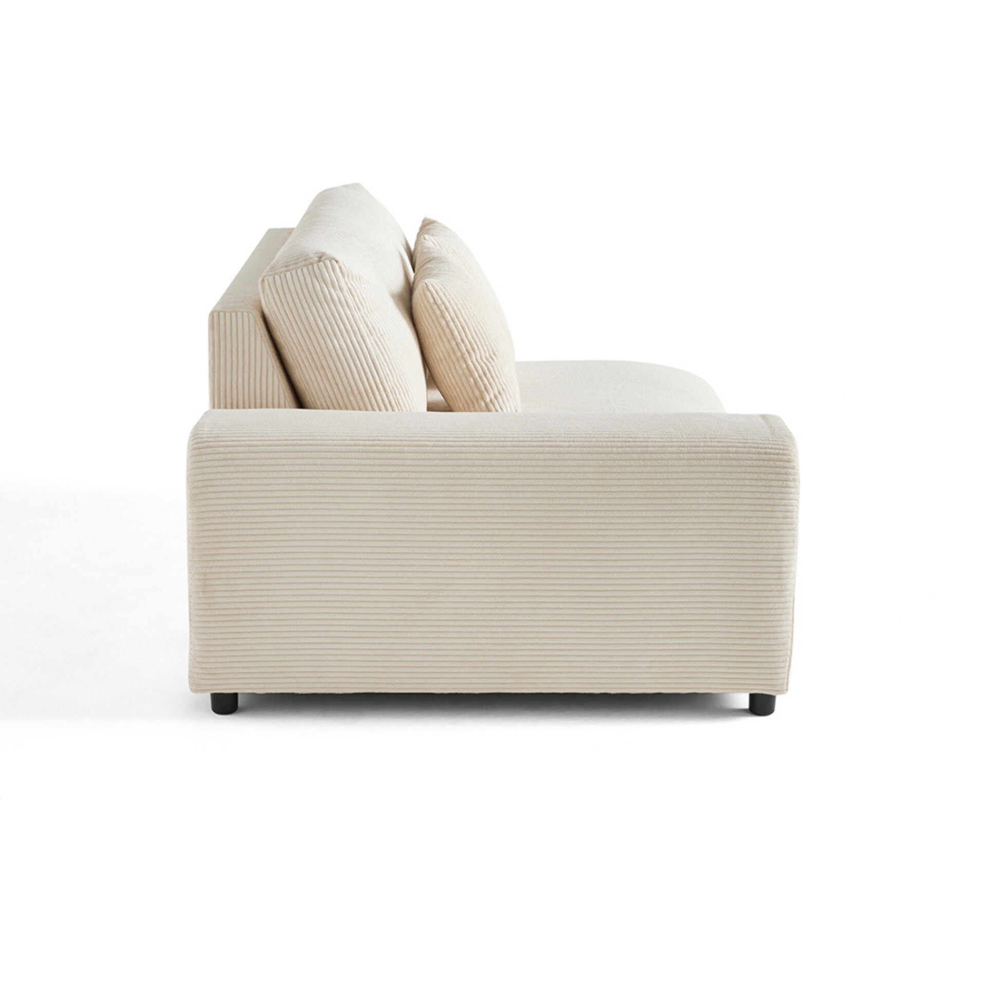 Garance - module d'assise 2 places avec accoudoir gauche - en velours côtelé - Beige