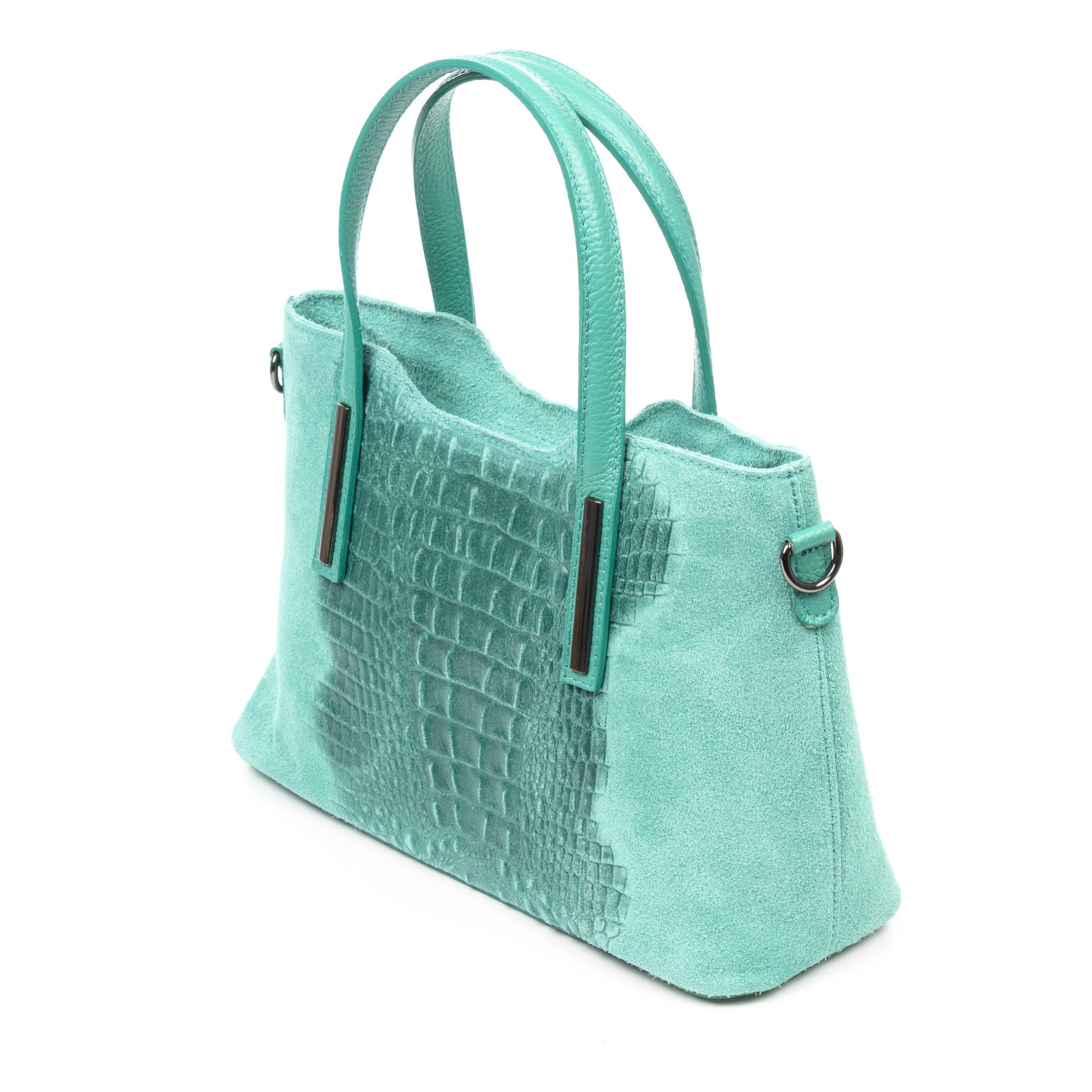 Fiesole borsa tote Donna. Pelle autentica Camoscio Stampato Coccodrillo.