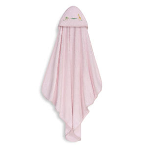 Capa Baño 1X1 Mod Savanna Bordado+ Gorro Rosa