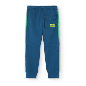 PantalÃ³n de piquÃ© para niÃ±o liso de color azul Ã­ndigo