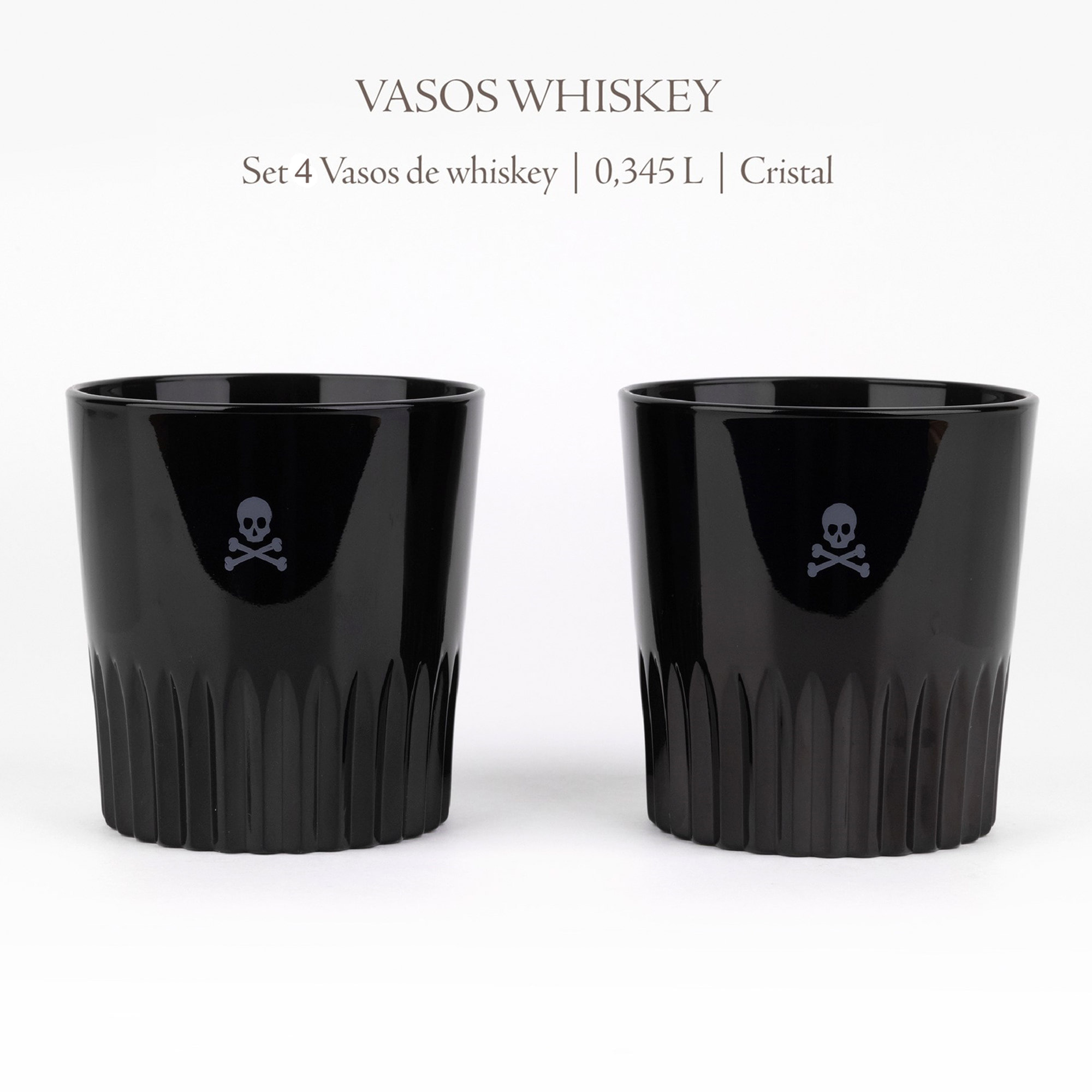 Set de 4 vasos negros para whiskey 345ml scalpers home