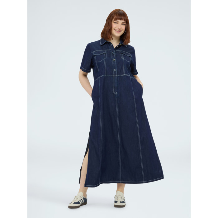 Fiorella Rubino - Vestido camisero de mezclilla - Azul