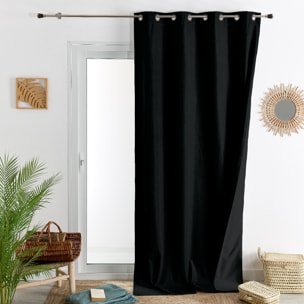Rideau thermique semi occultant doublure polaire - Noir