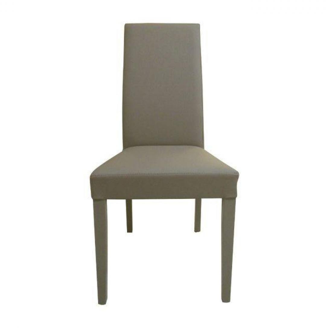 Sedia classica in legno ed ecopelle, per sala da pranzo, cucina o salotto, Made in Italy, cm 46x55h99, Seduta h cm 45, colore Grigio