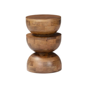 Table d'appoint. bout de canapé. table de chevet. tabouret en bois de manguier. Noyer. Sita. Ø30 x H 45cm