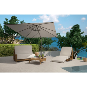 Parasol déporté et rotatif 3 x 4 m gris NAVIA