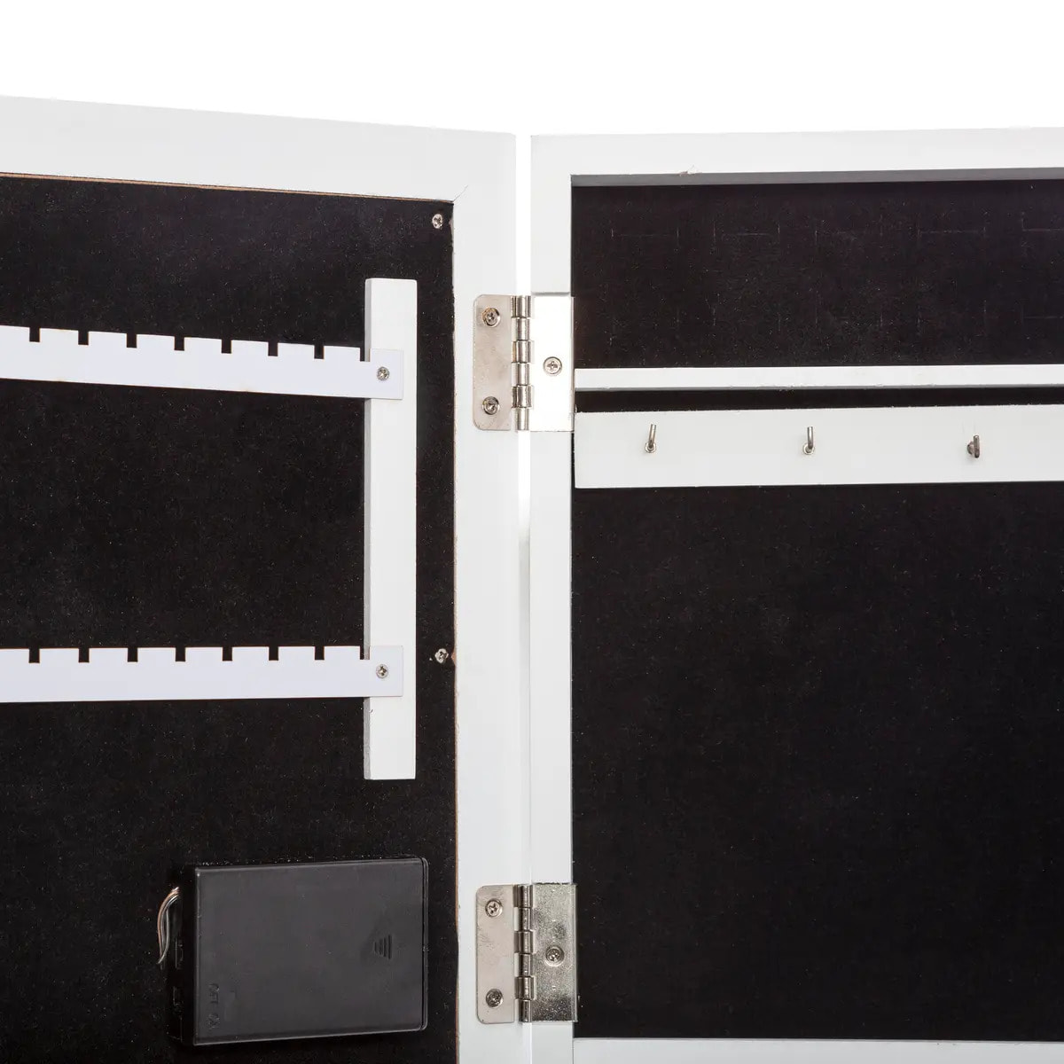 Armoire à bijoux LED "Bettany" en bois blanc 26x35cm