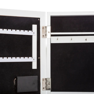Armoire à bijoux LED "Bettany" en bois blanc 26x35cm