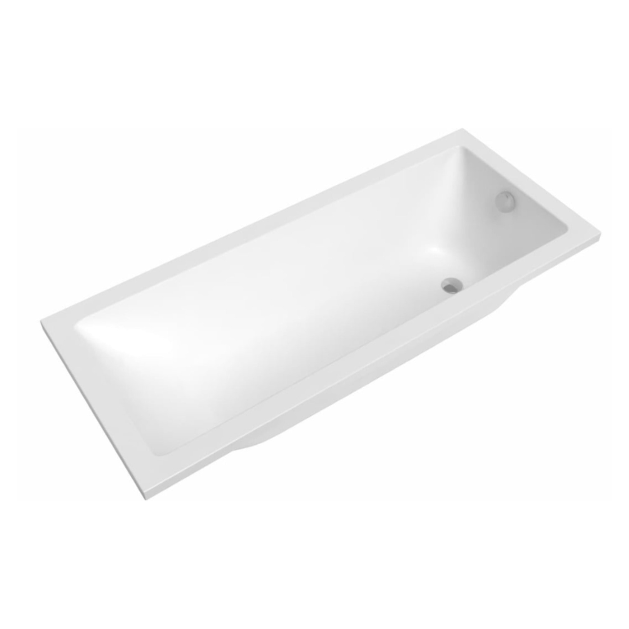 Aurum 160x70 cm baignoire rectangulaire en acrylique, gauche et droite, avec pieds + vidage + siphon, blanc (SATVAUR16070-SET)