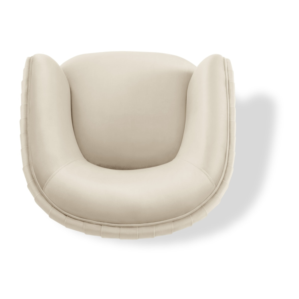 Fauteuil "Cyrille" en velours beige clair