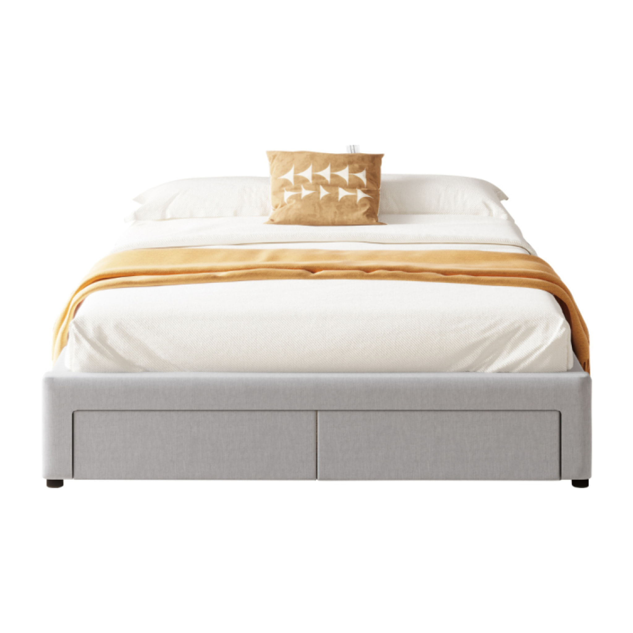 MIA - Lit contemporain à tiroirs - 140x190 - gris