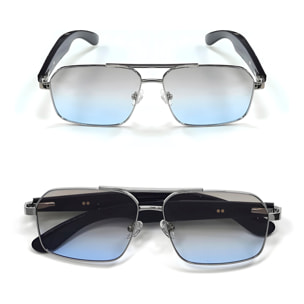 Occhiali AI GT-31 con chiamate bluetooth, controllo remoto della fotocamera, riproduzione musicale e assistente vocale.