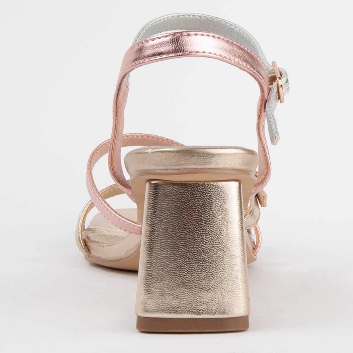 Sandalia De Tacón - Dorado - Altura: 6 Cm