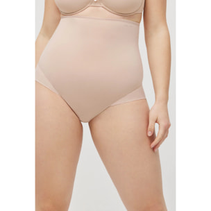 Slip in cotone a vita alta e media compressione beige