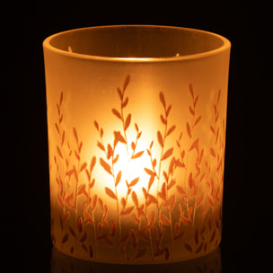 J-Line bougeoir Sally - verre - orange/transparent - small