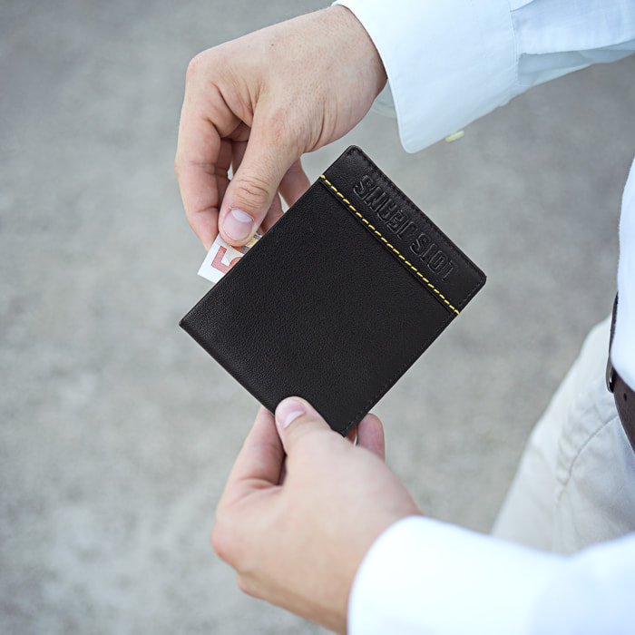 Cartera Hombre Piel Lois Slalok Negro