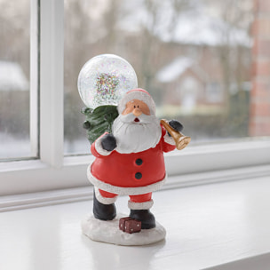 Figura de papá noel decorativa con bola de nieve 9,5x5,5x13cm - 2 diseños (surtido)