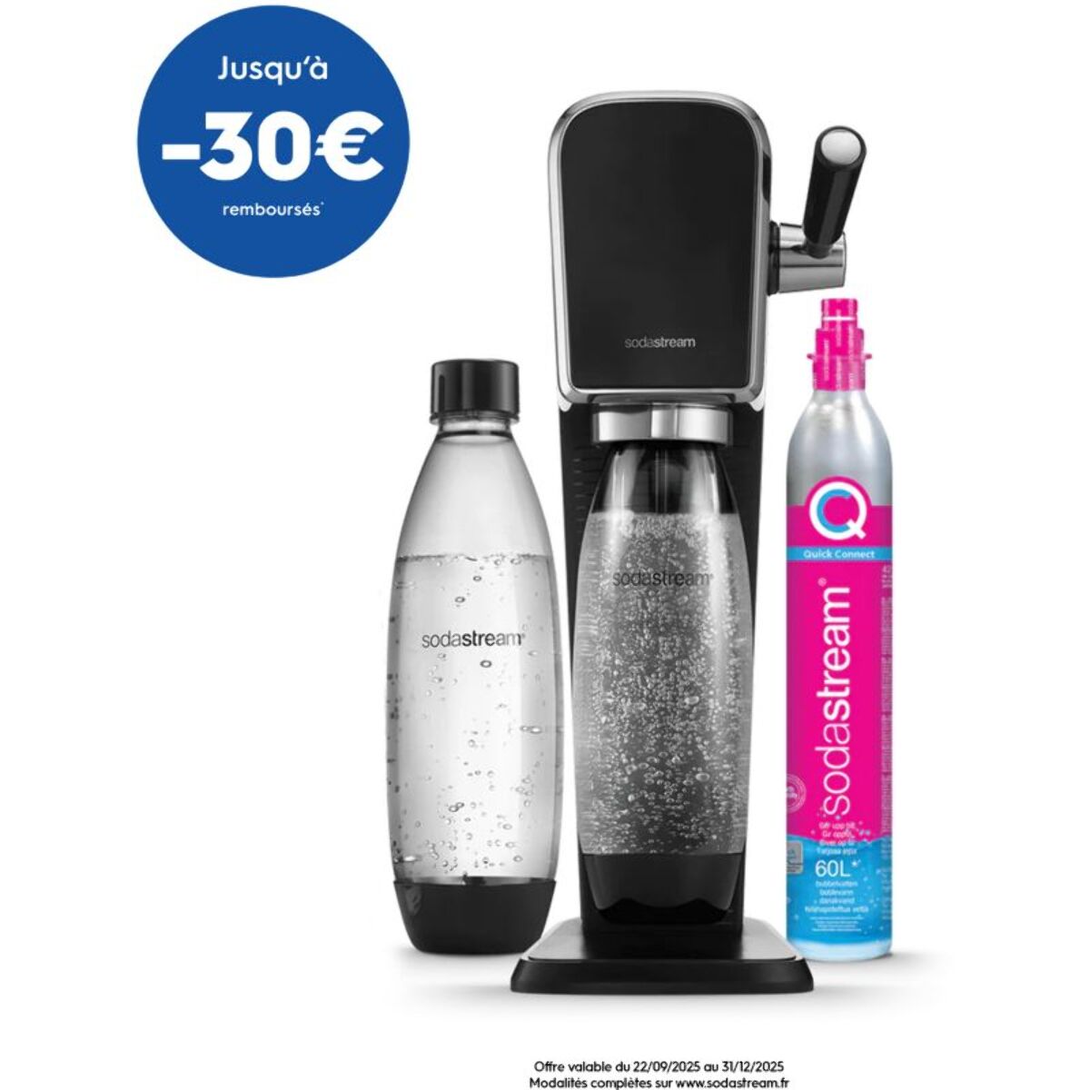 Machine à soda SODASTREAM ART Noire Pack Lave-Vaisselle