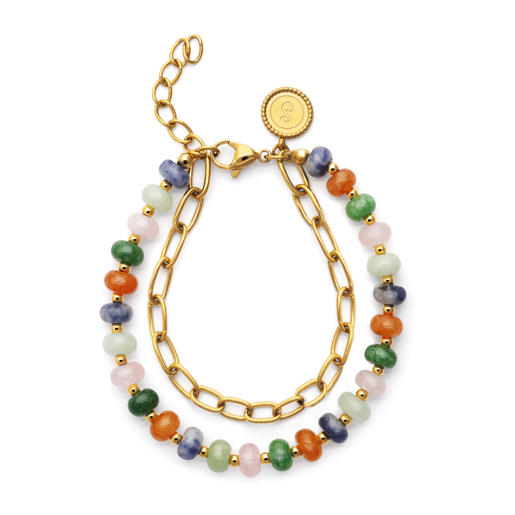 Pulsera Alpine Stones Acero Baño Oro