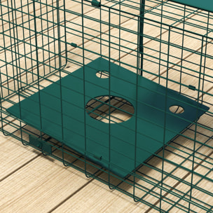 Piège de capture pour petits animaux type lapin rat - entrée, poignée - dim. 80L x 25l x 30H cm - acier vert