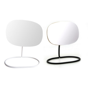 Lot de 2 petits miroirs sur pied inclinables/détachables en bois et métal - ZOOM