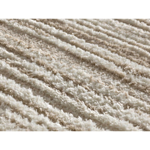 LIMA Alfombra shaggy estilo escandinavo con relieve beige, varias medidas disponibles