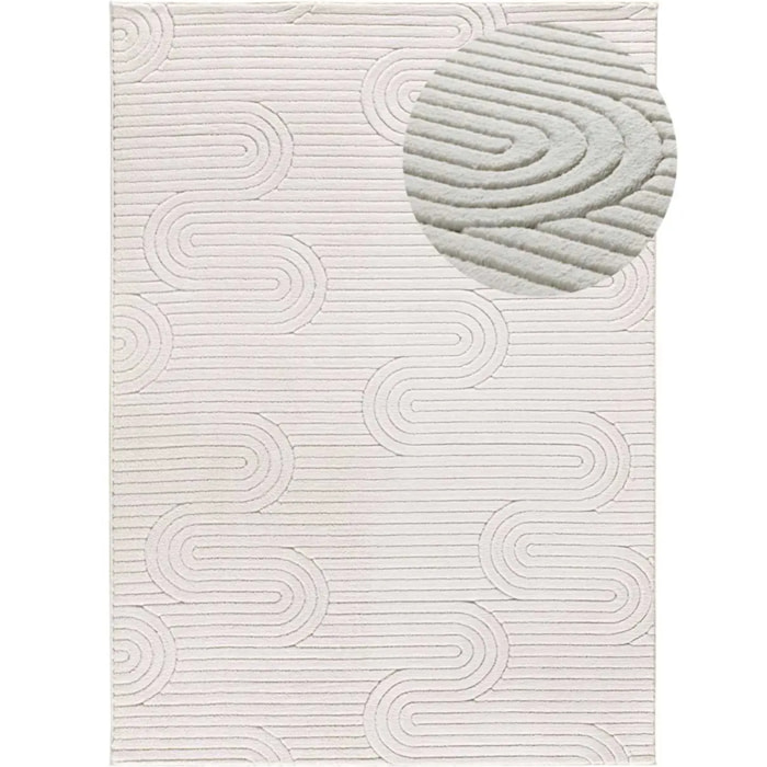 Alfombra lavable con relieve en color blanco Estilo, varias medidas disponibles