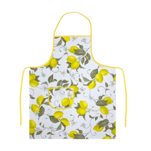 Set 2 Pezzi Grembiule Cucina Con Tasche 100% Cotone Disegno Cedro