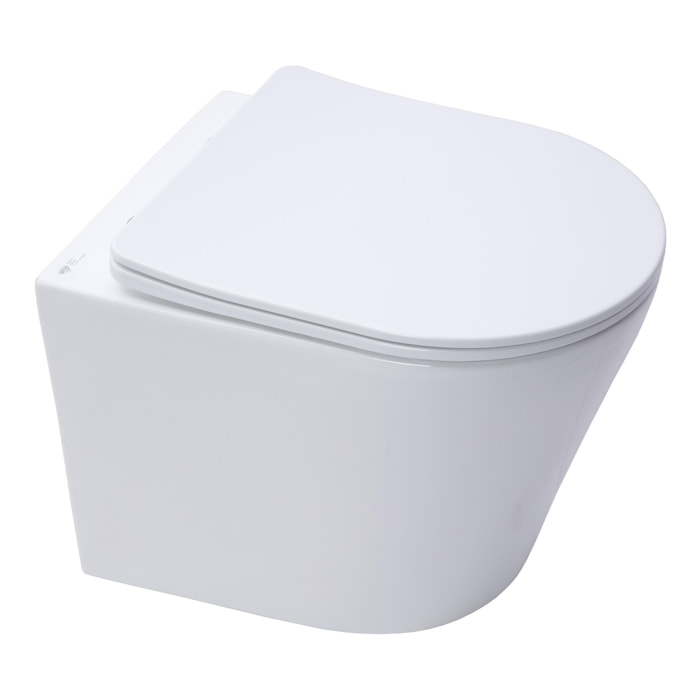 Pack Bâti-support Roca Active + WC sans bride SAT Infinitio + Abattant slim, softclose + Plaque Blanche