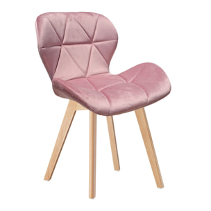 Silla Oslo Terciopelo Rosa