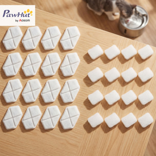 Filtre fontaine eau chat 16 pcs triple système de filtration blanc