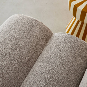 Chauffeuse bouclette texturée beige 1 place - L 81 x P 99 x H 75cm - Nova