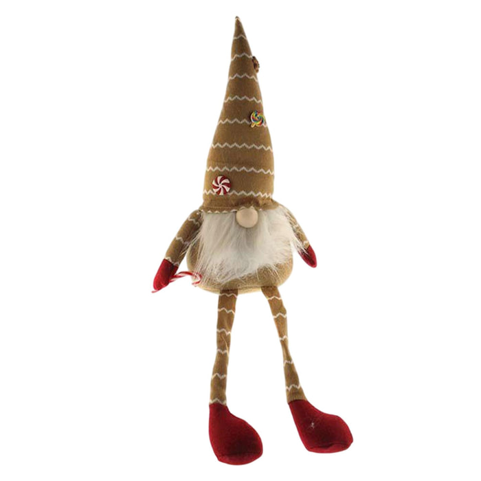 Gnomo pies largos decorativo navideño con sombrero, diseño nórdico original