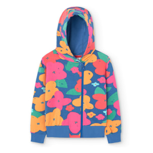 Chaqueta felpa flores de niña -BCI