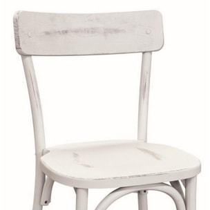 Set di 4 sedie VOLTERRA in legno bianco consumato