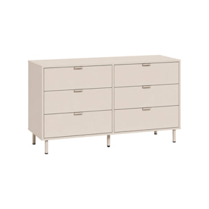 Commode décor bois et métal 6 tiroirs ELLIE