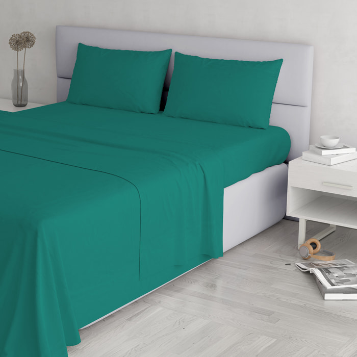 COMPLETO LETTO ELEGANT, 100% Microfibra, No Stiro - ACQUA