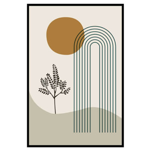 Affiche encadrée arche moderne paysage Affiche + cadre en métal - Noir