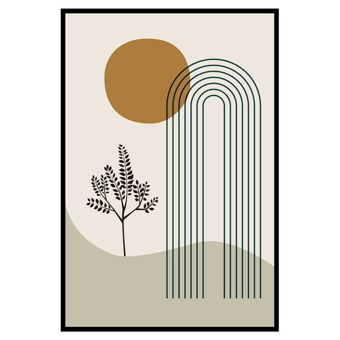 Affiche encadrée arche moderne paysage Affiche + cadre en métal - Noir