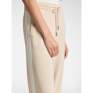 Elena Mirò - Pantaloni in maglia con bordi a righe - Beige